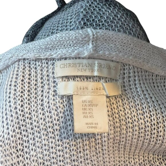 Women's Christian Siriano Open Front Linen Striped Cardigan Size XS - Picture 3 of 3